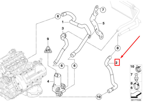 New BMW 3 Coupe E92 HVAC Heater Hose 64219119156 9119156 - Image 4
