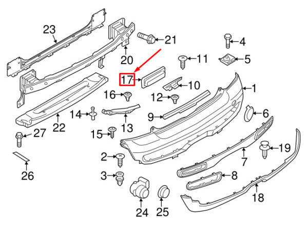 MINI CONVERTIBLE R57 REAR BUMPER BREATHER 64229242798 NEW GENUINE - Image 4