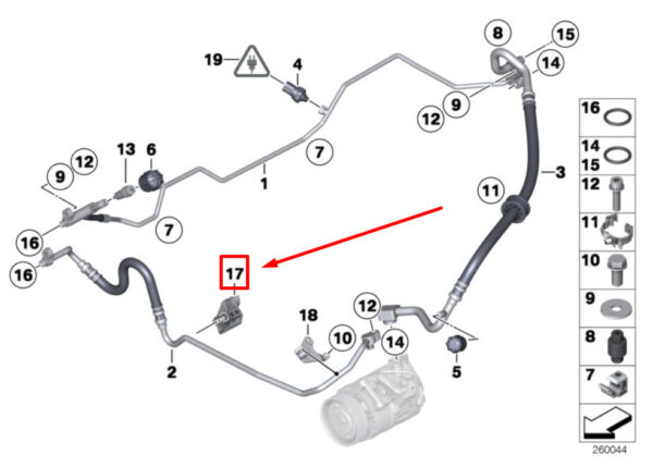 BMW 3 E90 Coolant Lines Tubing Support 64506981613 6981613 NEW ORIGINAL - Image 4