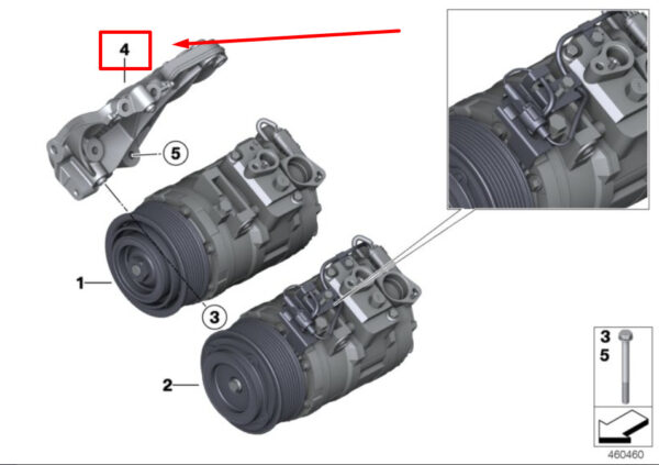 BMW 2 Coupe F87 A/C Compressor Mount 64557585167 7585167 NEW REAL - Image 4
