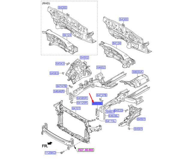 Hyundai Santa Fe MK3 Front Luggage Rack Upper Left Mount 645752W000 - Image 4