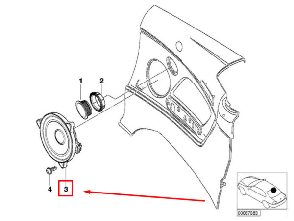 BMW 3 E46 rear door speakers 65138378555 8378555 new original - Image 4