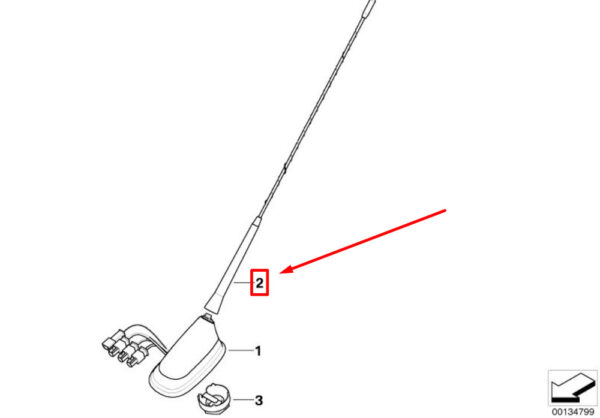 MINI CONVERTIBLE R52 Antenna Rod 65206930294 6930294 NEW GENUINE - Image 4