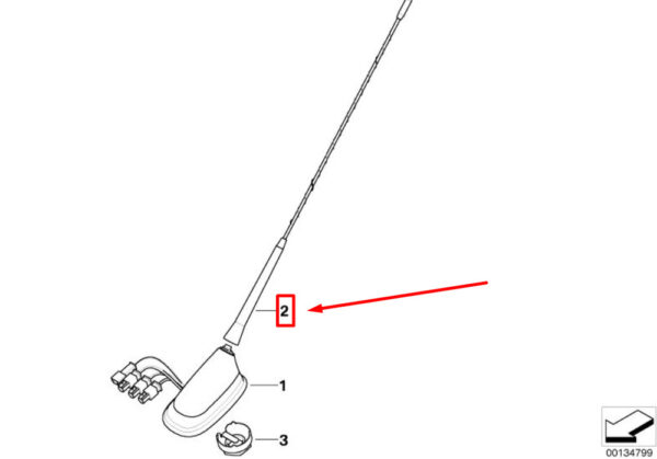 MINI CONVERTIBLE R52 Antenna Rod 65206930350 6930350 NEW REAL - Image 5