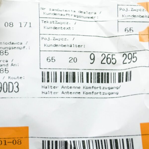 MINI COOPER F56 Comfort Access Antenna Bracket 65209265295 9265295 NEW GENUINE