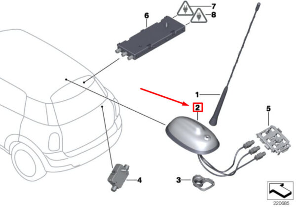 NEW MINI COUPE R58 ROOF ANTENNA 65209803849 ORIGINAL - Image 4