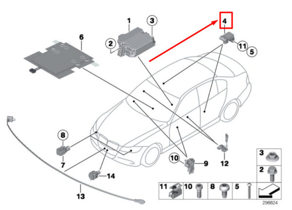 BMW 3 COUPE E92 ACCELEROMETER 65776956485 6956485 NEW ORIGINAL - Image 4