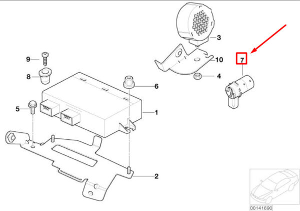 MINI COOPER R50, R53 PDC Sensor Chili Red 66206917545 6917545 NEW REAL - Image 4