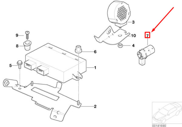 NEW MINI COOPER R50, R53 PDC SENSOR BRITISH RACING 6917552 66206917552 ORIGINAL - Image 4