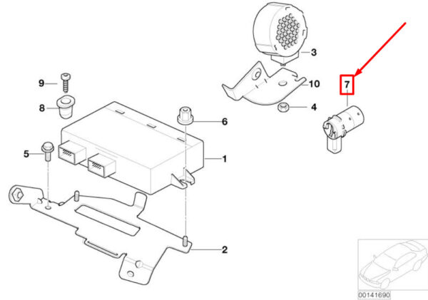 NEW MINI CONVERTIBLE R52 ULTRASONIC PARKING AID BLACK 2 66206989105 ORIGINAL - Image 4