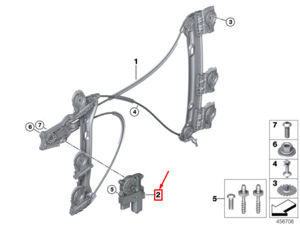 MINI COOPER F55 FRONT LEFT DOOR WINDOW MOTOR 67627405701 NEW GENUINE - Image 4