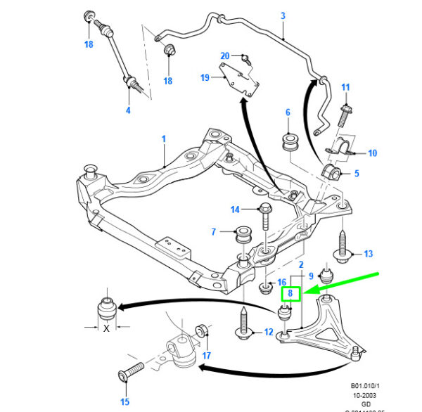 NEW GENUINE OEM 6790115 NEW FORD MONDEO MK2 FRONT SUSPENSION ARM BUSH 6790115 93BB-3063-AA ORIGINAL
