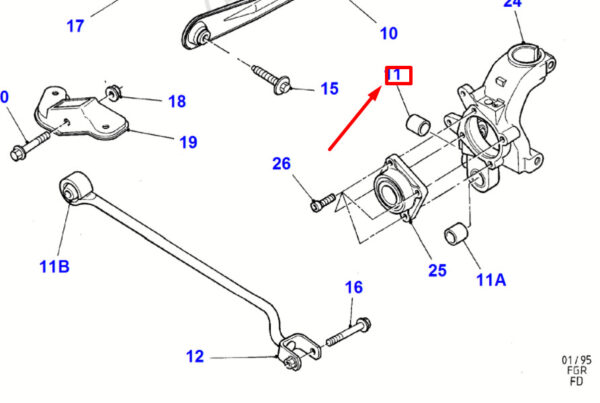 NEW FORD MONDEO MK2 REAR SUSPENSION TRAILING WISHBONE ARM BUSH 6829045 ORIGINAL - Image 3