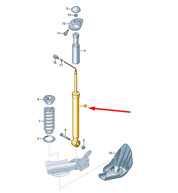 NEW AUDI A1 MK1 REAR GAS SHOCK ABSORBER 6C0513119AT ORIGINAL - Image 4