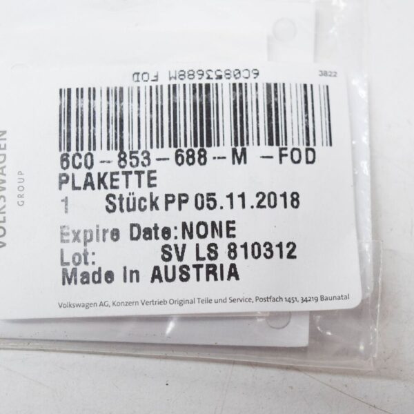 VW UP Beats Badge Self-Adhesive 6C0853688MFOD NEW OEM - Image 5
