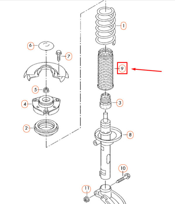 NEW AUDI A3 8P FRONT SHOCK ABSORBER BELLOWS 6N0413175A - Image 3