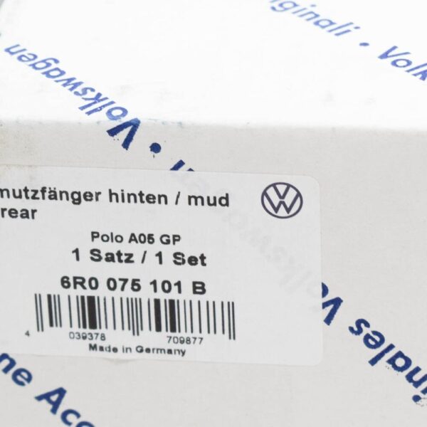 VW POLO 6R.6C Rear Mud Flaps Set 6R0075101B NEW GENUINE