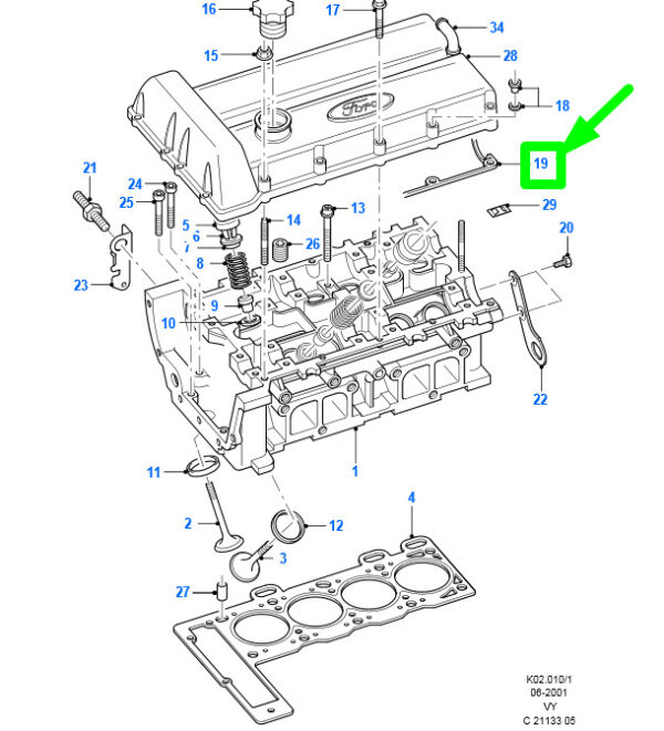 NEW FORD GALAXY V191 MK1 VALVE ROCKER ARM COVER GASKET 7024740 ORIGINAL - Image 3