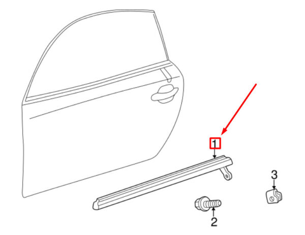 Lexus SC Convertible UZZ40 Door Strip Front Left 7571224071 NEW GENUINE - Image 3