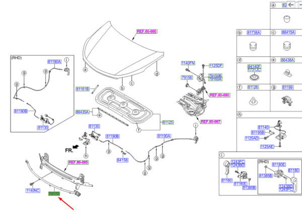 791702W000 HYUNDAI SANTA FE MK3 DM Active Hood Sensor / Unit 791702W000 NEW GENUINE