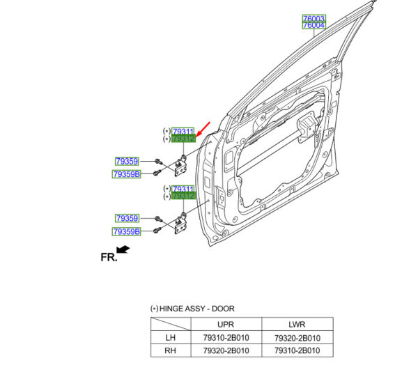 Hyundai Santa Fe MK3 DM door hinge front right 793202B010 NEW ORIGINAL - Image 5