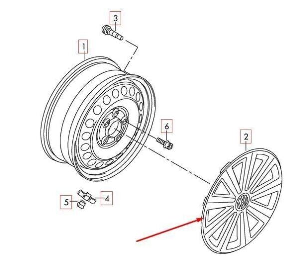 VW Alloy Center Wheel Hub Cap Genuine 7E0601151C9B9 - Image 5