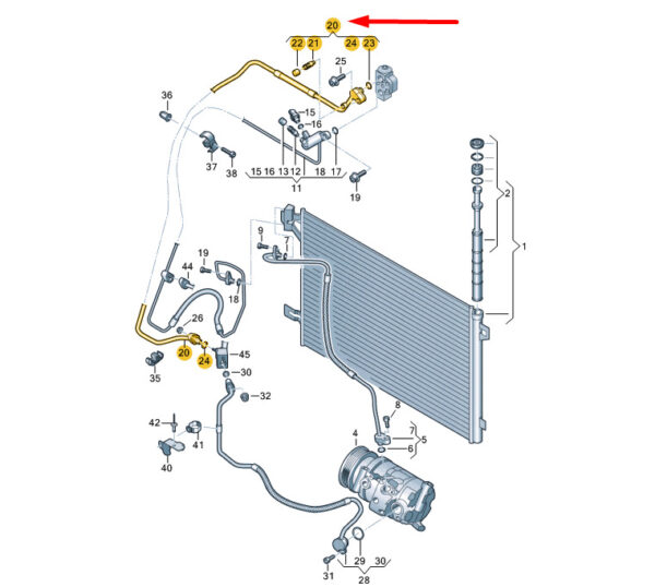 NEW VOLKSWAGEN TRANSPORTER T6 REFRIGERANT LINE LHD 7E1820743P ORIGINAL - Image 4
