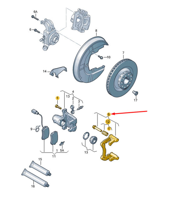 NEW VOLKSWAGEN TRANSPORTER T5 REAR BRAKE CARRIER 7H0615425A ORIGINAL - Image 3