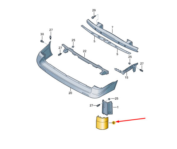 NEW VOLKSCAR TRANSPORTER T5 REAR LEFT D COLUMN TRIM 7H0807321D9B9 - Image 3