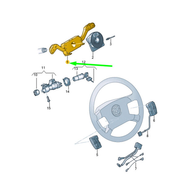VW TRANSPORTER T5 Steering Column Combi Switch 7H0953513B9B9 NEW GENUINE - Image 4