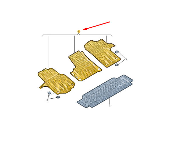 NEW VOLKSWAGEN MULTIVAN T6 FRONT FLOOR MAT SET LHD 7H1061500D82V ORIGINAL - Image 3