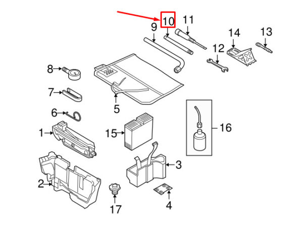 NEW AUDI Q5 8R SLEEVE KEY ROD 7L0012223 ORIGINAL - Image 4