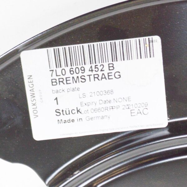 VW TOUAREG 7L Right Brake Backing Plate 7L0609452B NEW GENUINE - Image 5