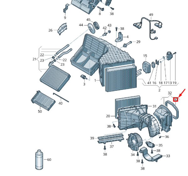 VW TOUAREG 7P MK2 Heater Connecting Piece Seal LHD 7L0819143B NEW GENUINE - Image 3