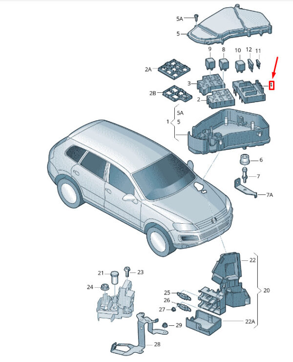 Fuse holder for VW Touareg 7P MK2 7L0937559, original part - Image 4