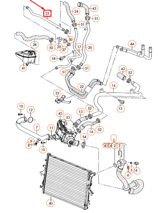 NEW AUDI Q7 4L ENGINE COOLANT PIPE 7L6121070BE - Image 5