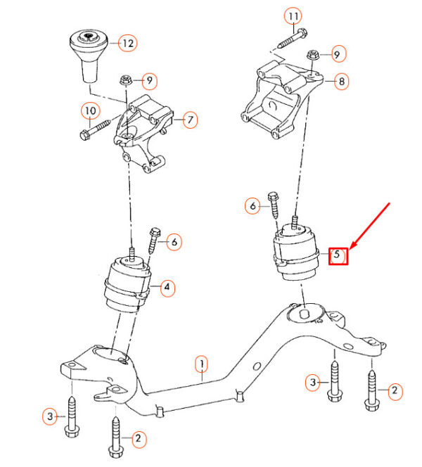 NEW AUDI Q7 4L ENGINE MOUNTING 7L6199131A ORIGINAL - Image 4