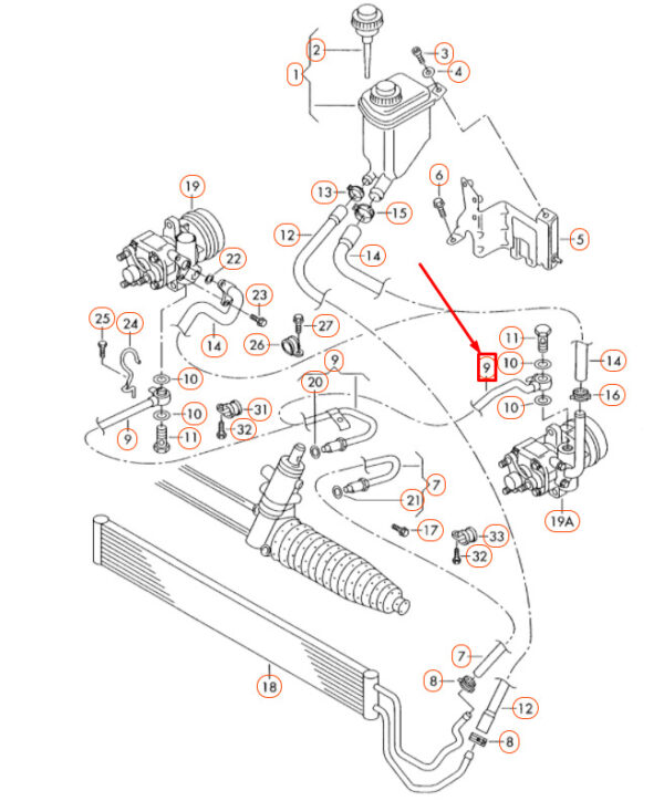 NEW VOLKSWAGEN TOUAREG 7L POWER STEERING HOSE LHD 7L6422893AE ORIGINAL - Image 4