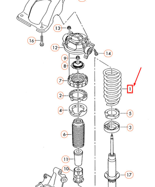 NEW VOLKSWAGEN TOUAREG 7L REAR SCREW SPRING 7L65115F ORIGINAL - Image 4