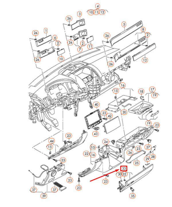 NEW VOLKSWAGEN TOUAREG 7L GLOVE COMPARTMENT LID LHD 7L6857101P6C3 ORIGINAL - Image 4