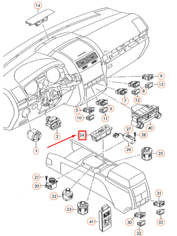 NEW VOLKSWAGEN TOUAREG 7L MK1 CENTRAL CONSOLE ESP SWITCH 7L6927225M3X1 ORIGINAL - Image 4