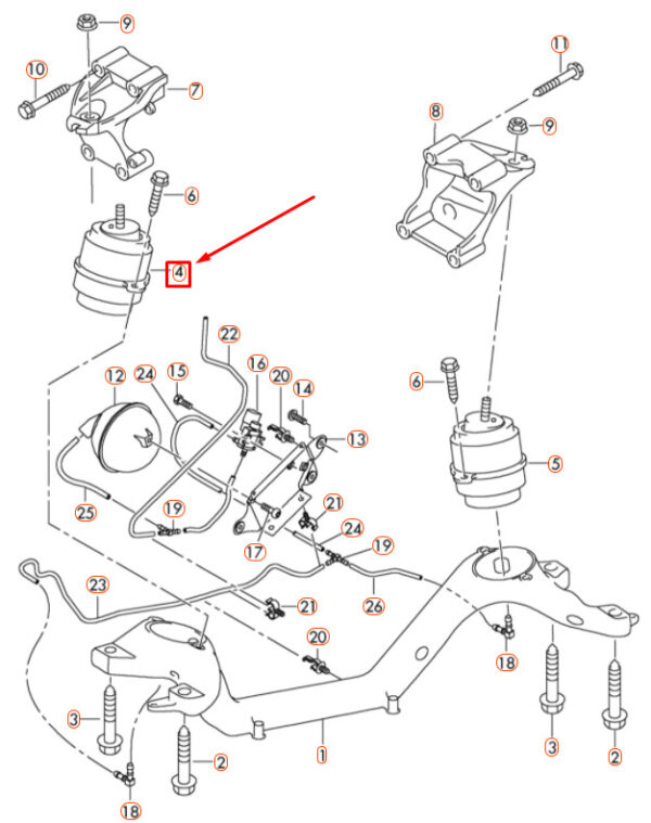 NEU AUDI Q7 4LB MOTORMONTAGE 7L8199131F ORIGINAL - Image 3
