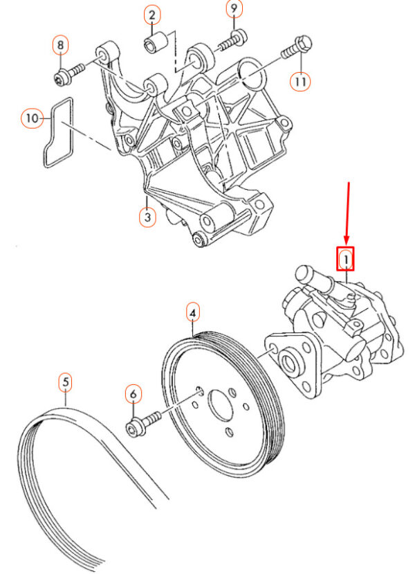 NEW AUDI A8 D4 4H POWER STEERING PUMP 7L8422154J ORIGINAL - Image 4