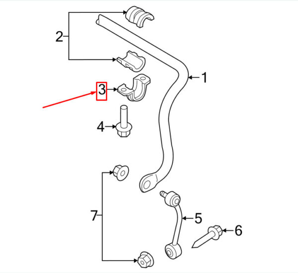 NEW AUDI Q7 4L REAR SWAY BAR BRACKET 7L8511418 ORIGINAL - Image 3