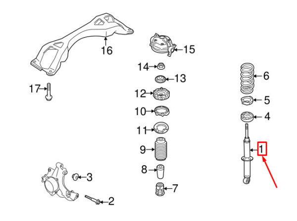 NEW AUDI Q7 4L REAR SHOCK ABSORBER 7L8513029K ORIGINAL - Image 4