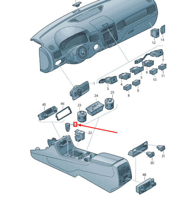 VW TOUAREG 7P MK2 start/stop switch RHD 7P2905217B3Q7 NEW original - Image 5