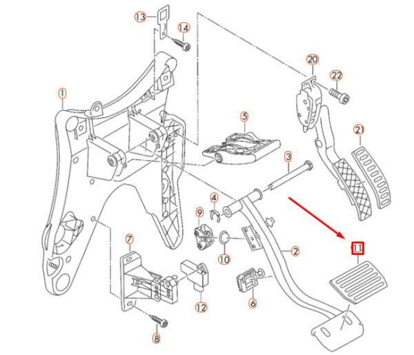 NEW VOLKSWAGEN TOUAREG 7P FOOT BRAKE PEDAL COVER CAP 7P6723173A ORIGINAL - Image 4