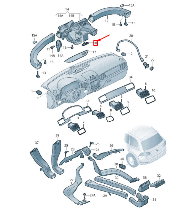 VW Touareg 7P MK2 air intermediate cover 7P6857995 NEW ORIGINAL - Image 3