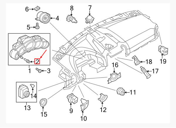 Porsche Cayenne 92a Combo Instrument Button 7PP919069 NEW ORIGINAL