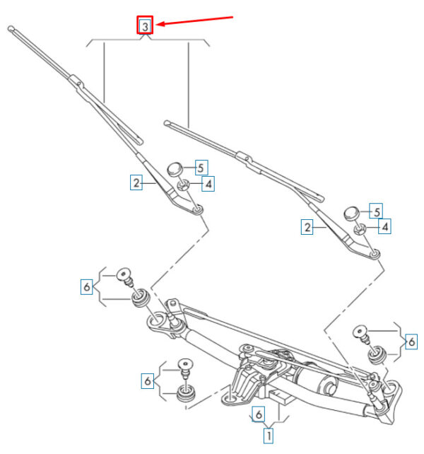 NEW AUDI Q2 AERO WIPER BLADES SET 81B998002 ORIGINAL - Image 3